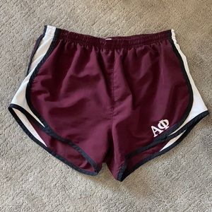 Maroon Alpha Phi Running Shorts